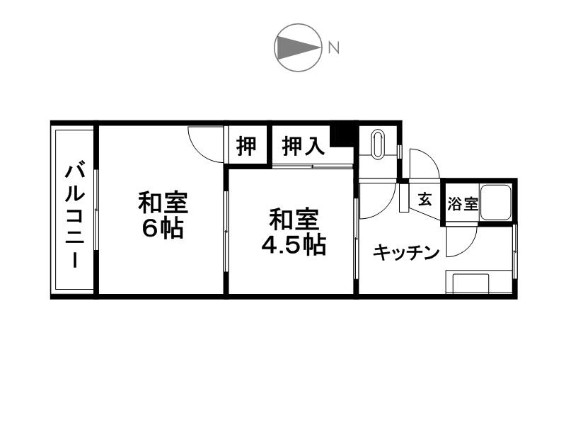 レオパレス第5ハニー(1K/2階)の間取り写真