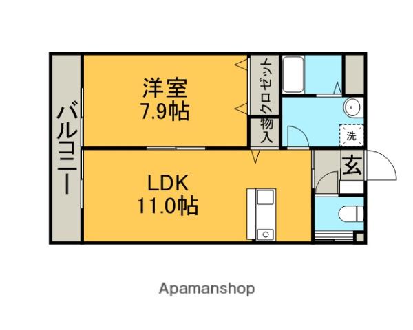プレミール8番館(1LDK/3階)の間取り写真