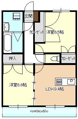 メゾンきりしま(2LDK/3階)の間取り写真