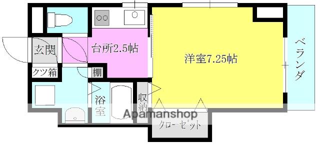 コスモマンション延岡(1K/4階)の間取り写真