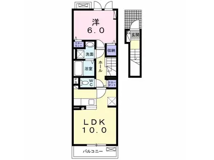 H・CANTIK Ⅷ(1LDK/2階)の間取り写真