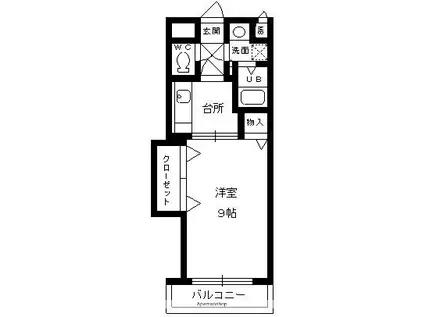 コスモマンション延岡アイリス(1K/4階)の間取り写真