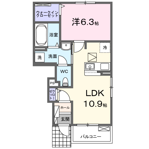 グランデュール N ファインⅡ(1LDK/1階)の間取り写真