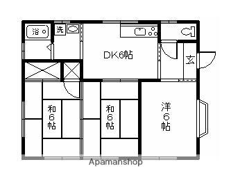 日豊本線 都城駅 バス乗車時間：18分 植木バス停で下車 徒歩15分 1階建 築28年(3DK)の間取り写真