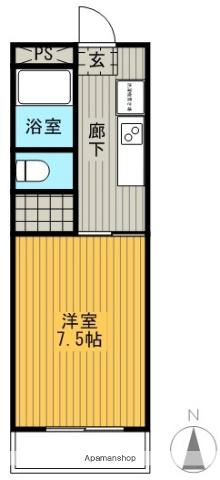宮丸マンションきらは(1K/2階)の間取り写真