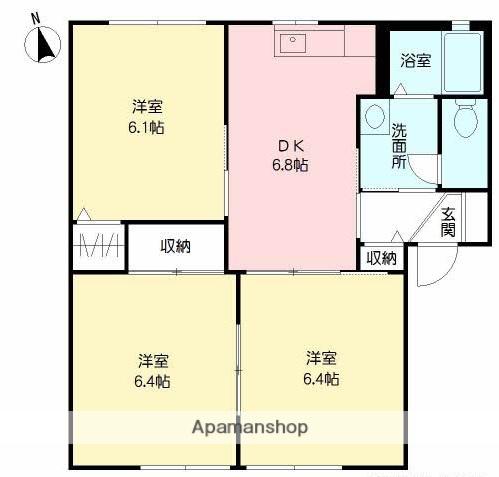 ドルチェ(3DK/1階)の間取り写真