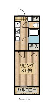 コーポレーション華(1K/2階)の間取り写真