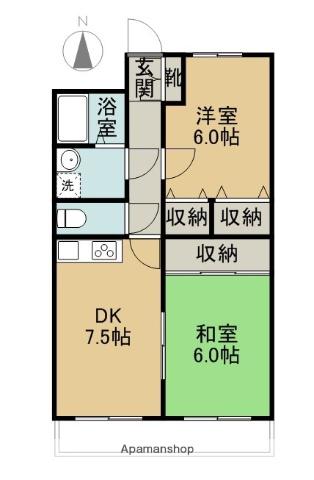 パークサイド早水壱番館(2DK/1階)の間取り写真