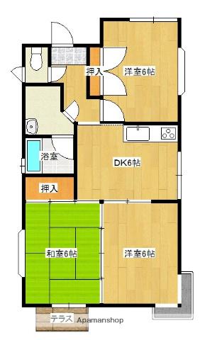 パークロード8(3DK/1階)の間取り写真