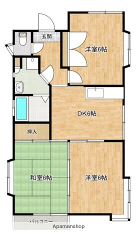 パークロード8(3DK/2階)の間取り写真