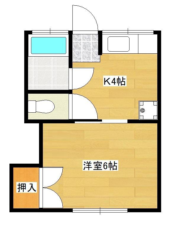 コーポ泉(1K/1階)の間取り写真