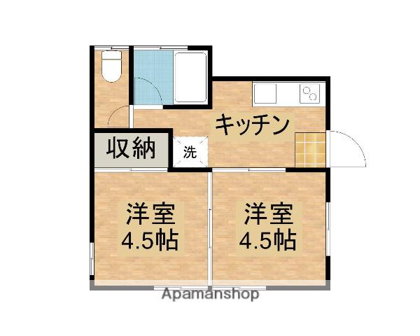 リストハイツ(2K/1階)の間取り写真