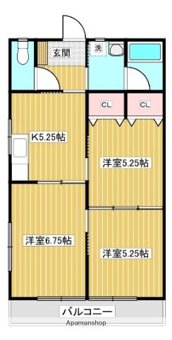 リヴェールコート(3DK/2階)の間取り写真