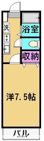 あいらんど花繰 A棟(1K/4階)の間取り写真