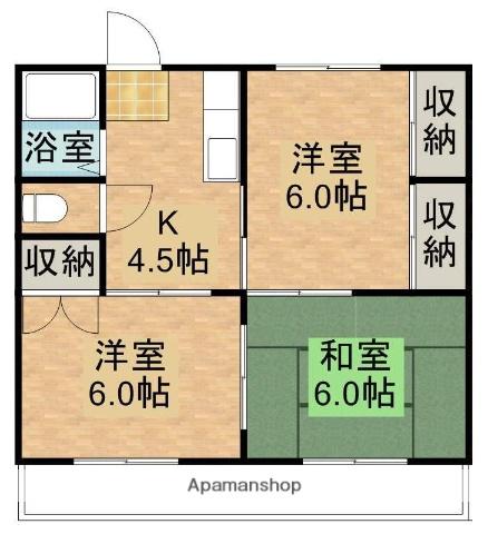 ジェネシスⅢ(3K/3階)の間取り写真
