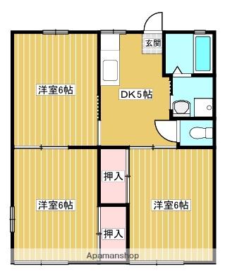 アルス鷹尾台(3K/1階)の間取り写真