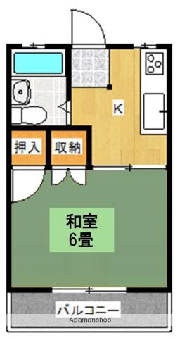 千日ビル(1K/3階)の間取り写真