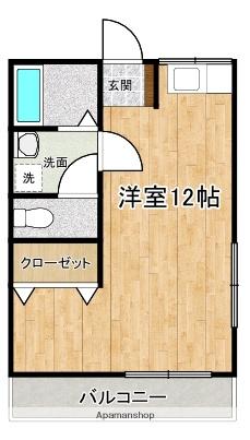 スペースワン(ワンルーム/2階)の間取り写真