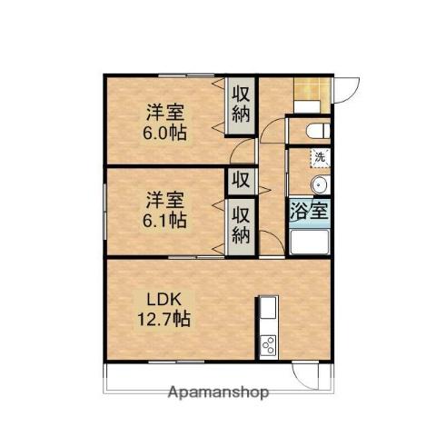 MS ONE(2LDK/2階)の間取り写真