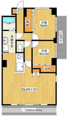 フローリッシュ 広呂原(2LDK/2階)の間取り写真