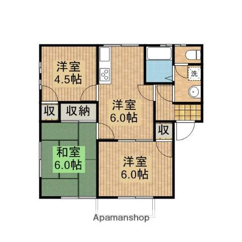 LEO SHIBITAⅡ(3DK/1階)の間取り写真