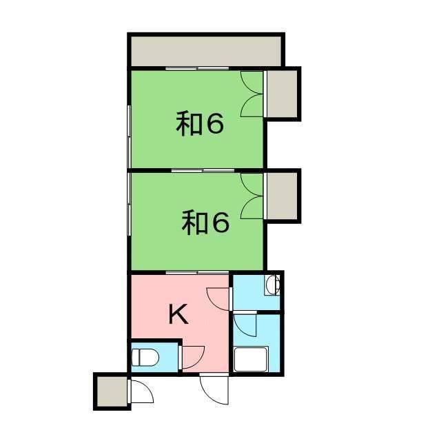 ガーデンMJ(2K/2階)の間取り写真