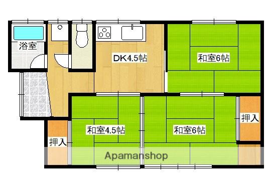 宮崎県都城市 1階建 築67年(3K)の間取り写真