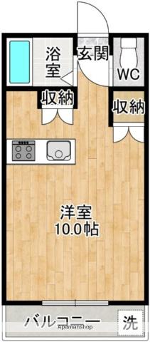 メゾンETO1(1K/2階)の間取り写真