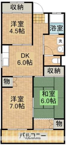 コーポ第一(3DK/2階)の間取り写真