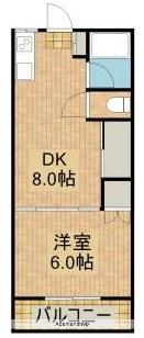 ガーデンR5(1LDK/2階)の間取り写真