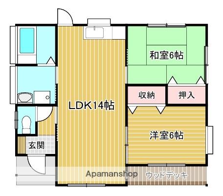宮崎県北諸県郡三股町 1階建 築30年(2LDK)の間取り写真