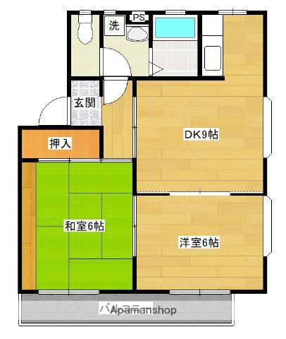 サコマ志比田コーポ(2DK/2階)の間取り写真