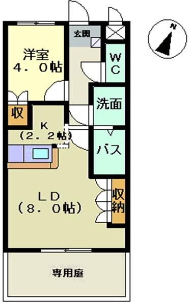 プランドールソフィア(1LDK/2階)の間取り写真