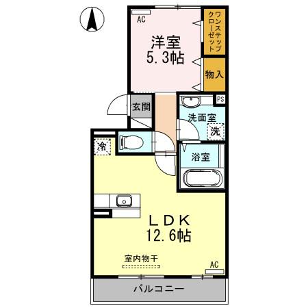 セレーネ(1LDK/2階)の間取り写真