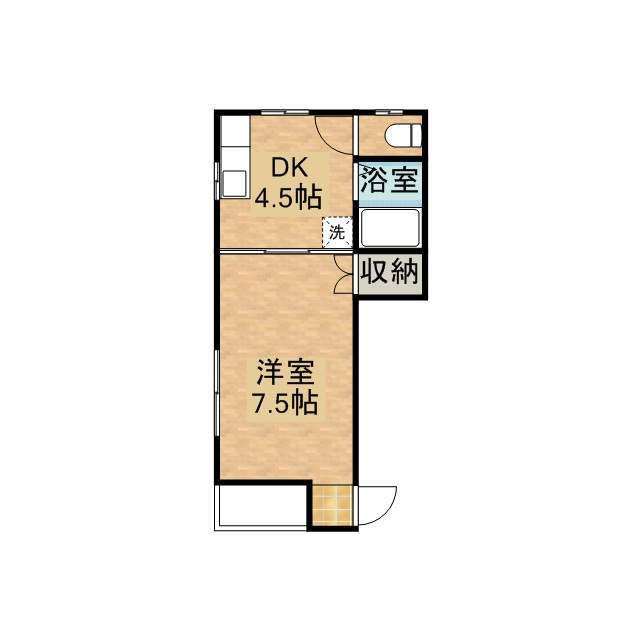 クレストコート B棟(1DK/1階)の間取り写真