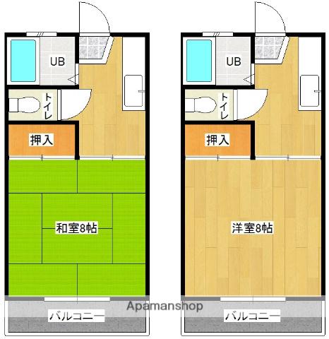 セゾンコーポ都原(1K/2階)の間取り写真