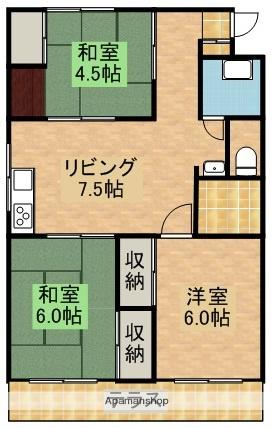 コーポサンパーク(3DK/1階)の間取り写真