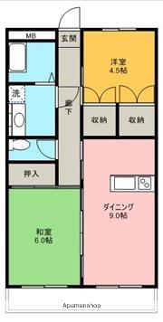 AMM FLATS(2LDK/2階)の間取り写真