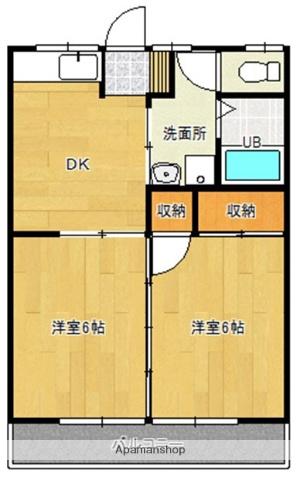 ガーデンR8(2DK/2階)の間取り写真