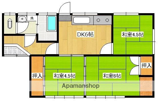 日豊本線 西都城駅 徒歩10分 1階建 築67年(3DK)の間取り写真