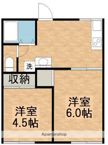 フォーブル志比田(2DK/1階)の間取り写真