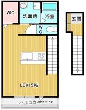 LAULEAⅠ(ワンルーム/2階)の間取り写真