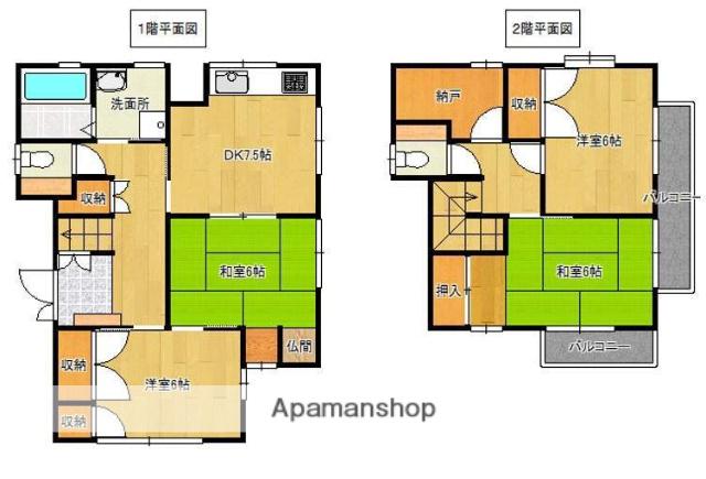 宮崎県都城市 2階建 築24年(4DK)の間取り写真