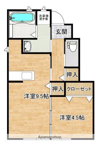 メゾン・ド・シュシュ B棟・C棟(1LDK/1階)の間取り写真