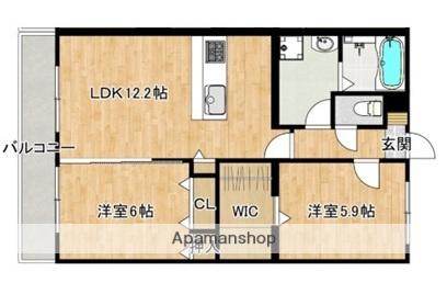 ポルタフォルトゥーナ(2LDK/3階)の間取り写真