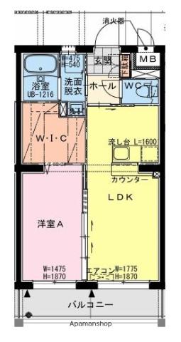 BEIL(1LDK/1階)の間取り写真