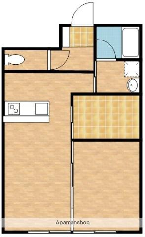 セカンドウィング永田町(1LDK/2階)の間取り写真