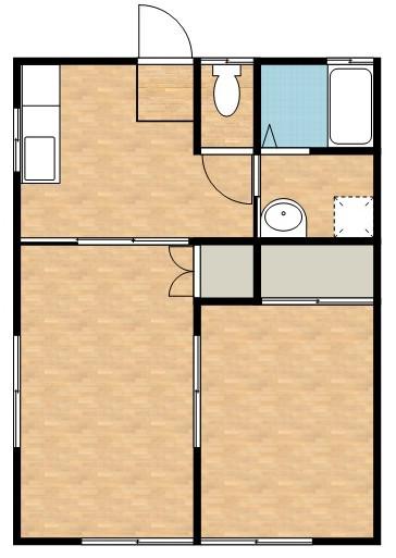 メゾンソレイユ(2DK/2階)の間取り写真