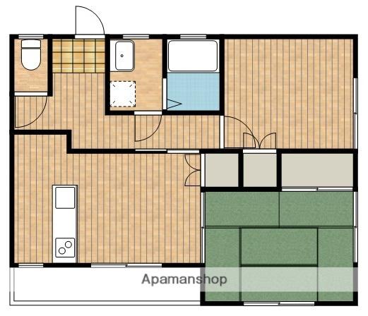 ウエストタウン1(2DK/2階)の間取り写真