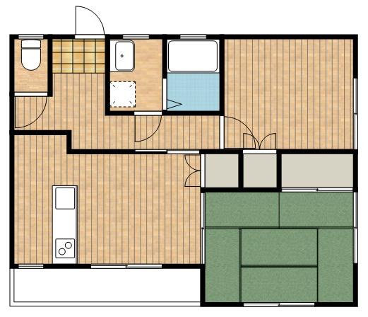 ウエストタウン1(2DK/1階)の間取り写真